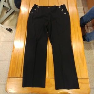 Adrienne Vittadini black nautical slacks size 14